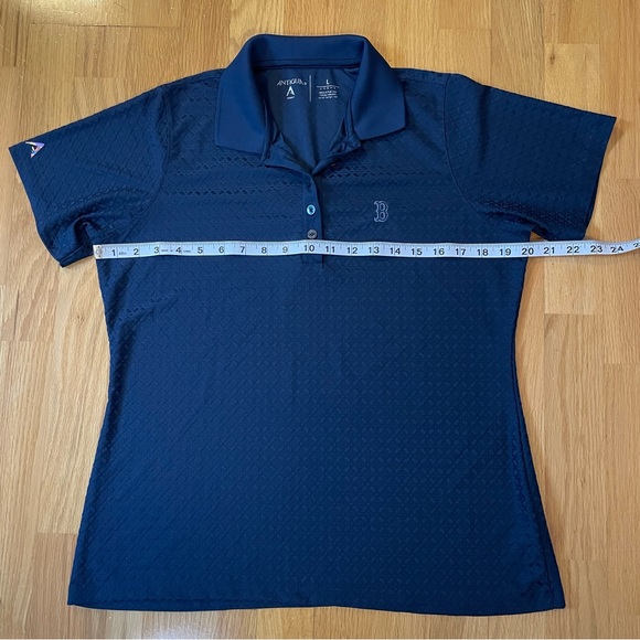 ANTIGUA WOMEN'S Boston Red Sox Logo Navy Blue Polo Size Large - Picture 5 of 10